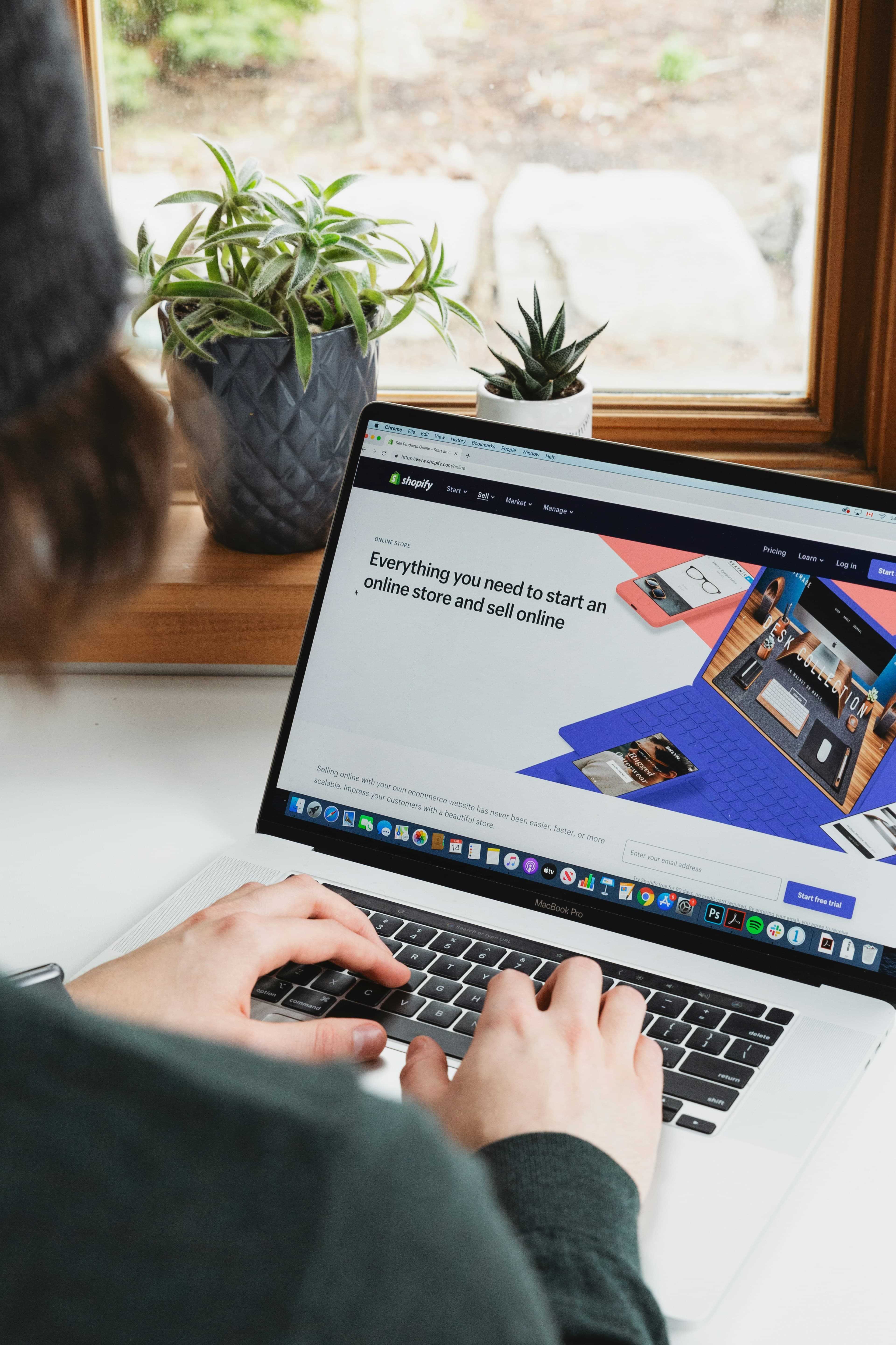 A new website open on a laptop